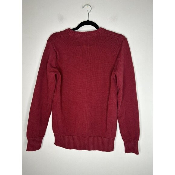 Eddie Bauer Men's Sweater Red Pullover Vintage Cotton Crewneck Size Small - Picture 1 of 8